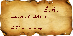 Lippert Arikán névjegykártya